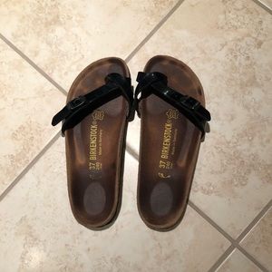Birkenstock Sandals Patent Black Leather